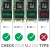 Axagon EEM2-SB2 ārējā USB-C 3.2 Gen 2 metāla kaste M.2 NVMe un SATA SSD diskiem. Bezskrūvju