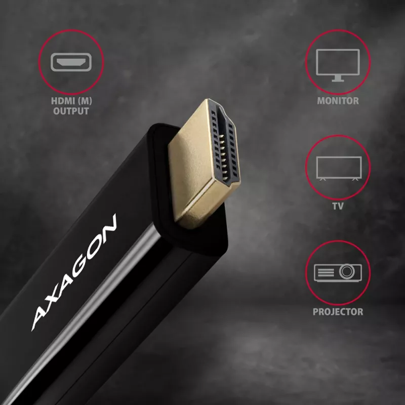 Axagon RVDM-HI14C2 Mini DisplayPort uz HDMI adaptera kabelis 4K 30Hz 1,8m