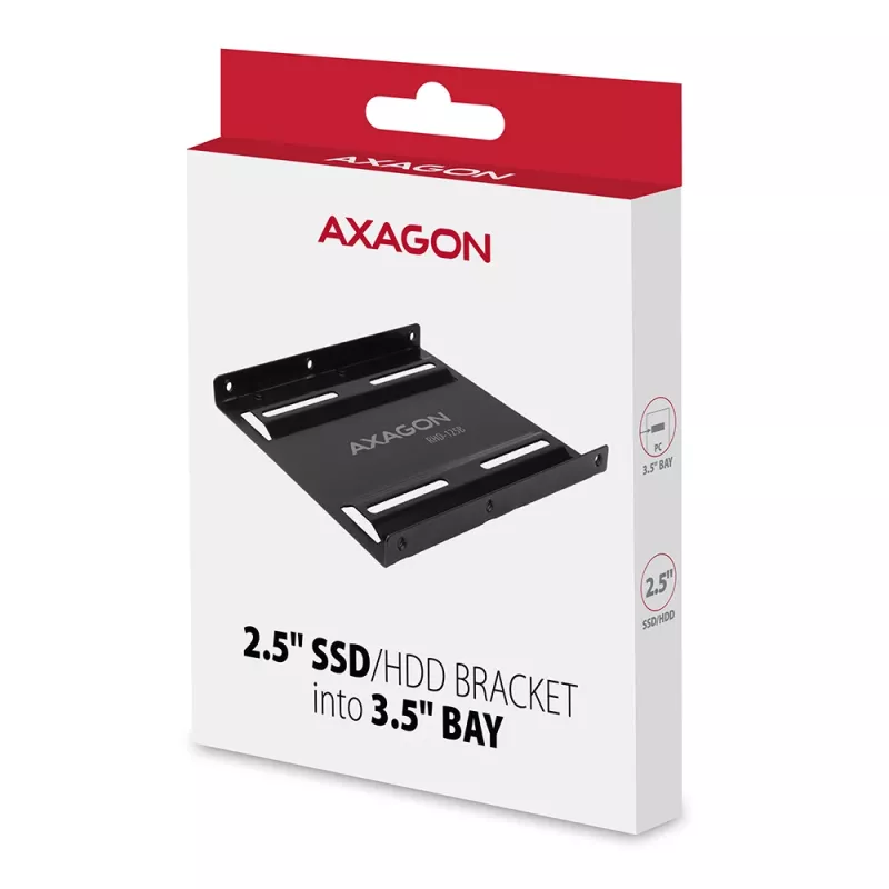 Axagon RHD-125B Montāžas rāmis 1x 2,5 collu diskam 3,5 collu nodalījumā - melns metāls