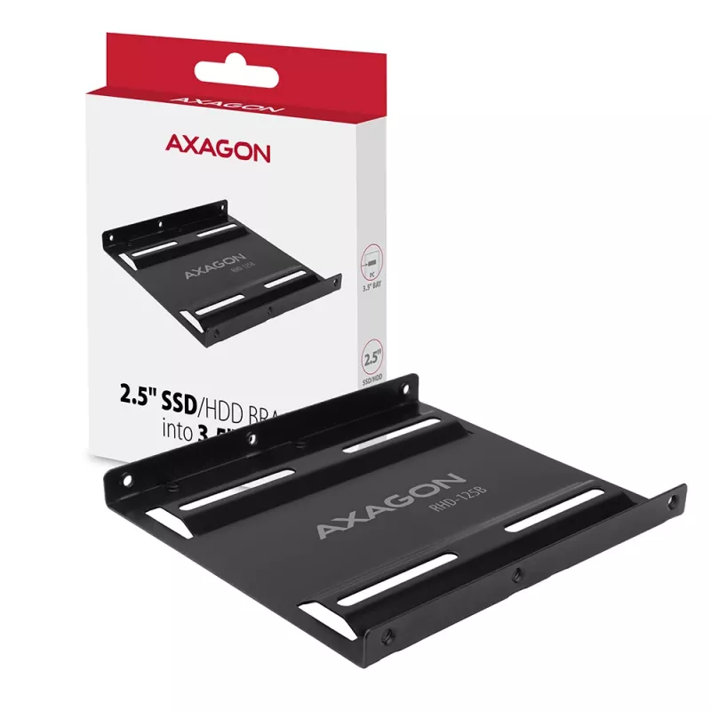 Axagon RHD-125B Montāžas rāmis 1x 2,5 collu diskam 3,5 collu nodalījumā - melns metāls