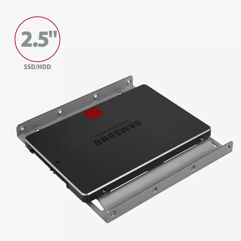 Axagon RHD-125S kronšteins 1x 2,5 collu HDD/SSD ievietošanai 3,5 collu nodalījumā, metāls, pelēks