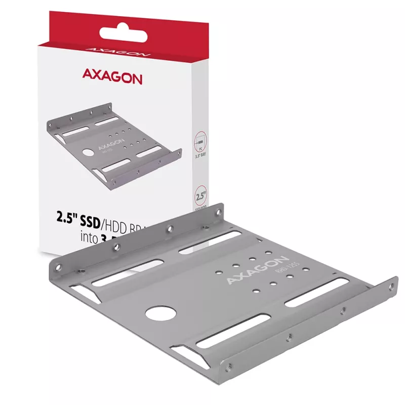 Axagon RHD-125S kronšteins 1x 2,5 collu HDD/SSD ievietošanai 3,5 collu nodalījumā, metāls, pelēks