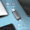 Axagon CRE-DAC USB-C+ USB-A 5 Gbps MINI 2 slotu un LUN SD/microSD karšu lasītājs USB 3.0 Type-A/Type-C Pelēks