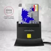 Axagon CRE-SM2 viedkaršu lasītājs USB 2.0 melns 1,3 m kabelis