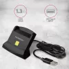 Axagon CRE-SM2 viedkaršu lasītājs USB 2.0 melns 1,3 m kabelis