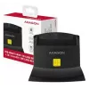 Axagon CRE-SM2 viedkaršu lasītājs USB 2.0 melns 1,3 m kabelis