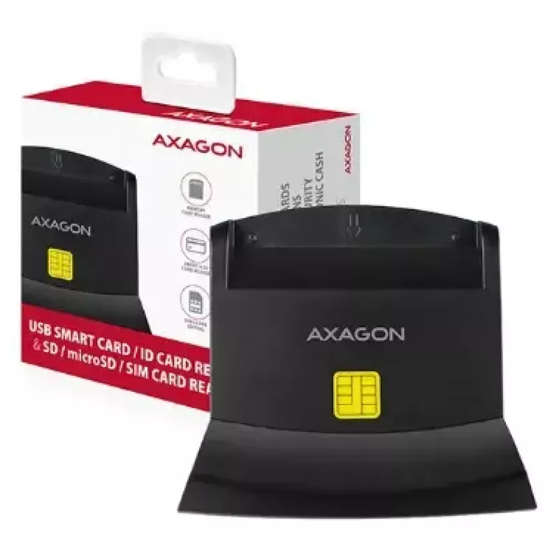 Axagon CRE-SM2 viedkaršu lasītājs USB 2.0 melns 1,3 m kabelis