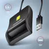 Axagon CRE-SM3N USB-A viedkaršu/ID karšu plakanlasītājs, USB 2.0, 1,3 m, melns, 57 g
