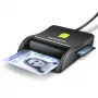Axagon CRE-SM3SD USB viedkaršu un SD/microSD/SIM plakanā viedkaršu lasītājs iekštelpām USB 2.0 Melns