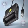Axagon CRE-SM3SD USB viedkaršu un SD/microSD/SIM plakanā viedkaršu lasītājs iekštelpām USB 2.0 Melns