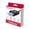Axagon CRE-SM3SD USB viedkaršu un SD/microSD/SIM plakanā viedkaršu lasītājs iekštelpām USB 2.0 Melns