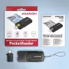 Axagon CRE-SMP2A USB Smart card & SD/microSD/SIM PocketReader viedkaršu lasītājs Iekštelpām USB Type-A/USB Type-C Melns