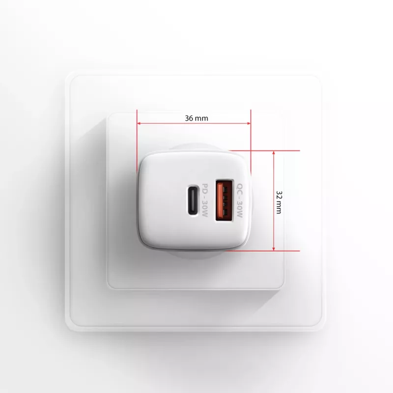 Lādētājs Axagon ACU-PQ30W QC3.0 30W USB-C Balts