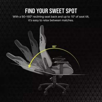 Universāla spēļu krēsla Corsair T3 RUSH 2023 polsterēts sēdeklis antracīta pelēks