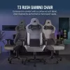 Universāla spēļu krēsla Corsair T3 RUSH 2023 polsterēts sēdeklis antracīta pelēks