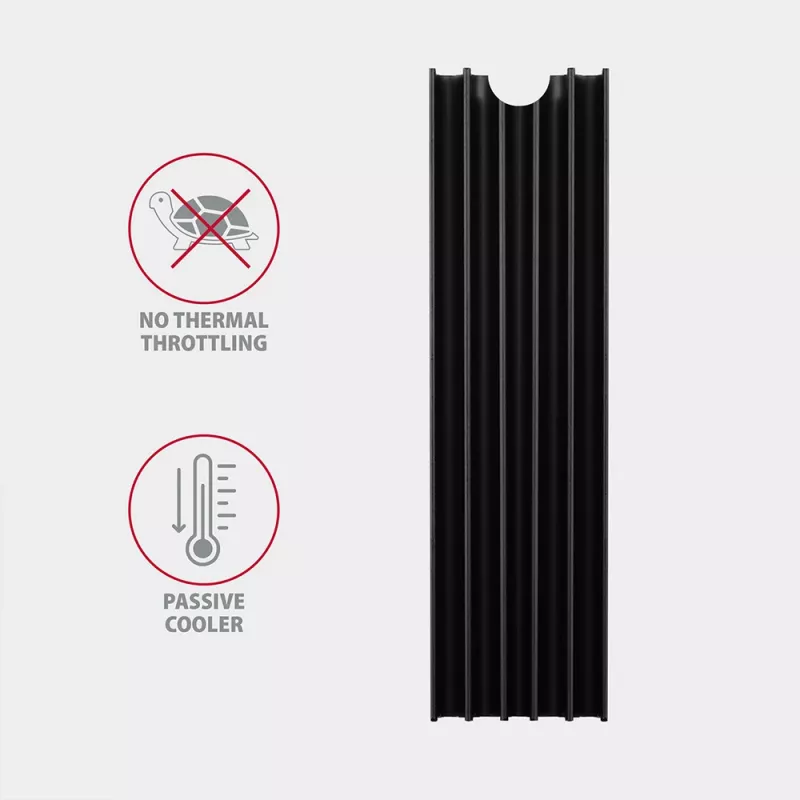 Axagon CLR-M2L10 pasīvais alumīnija radiators visām M.2 SSD, izmērs 2280, 10 mm augsts.