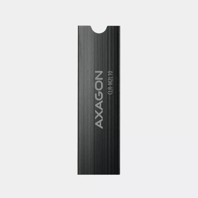 Axagon CLR-M2L10 pasīvais alumīnija radiators visām M.2 SSD, izmērs 2280, 10 mm augsts.