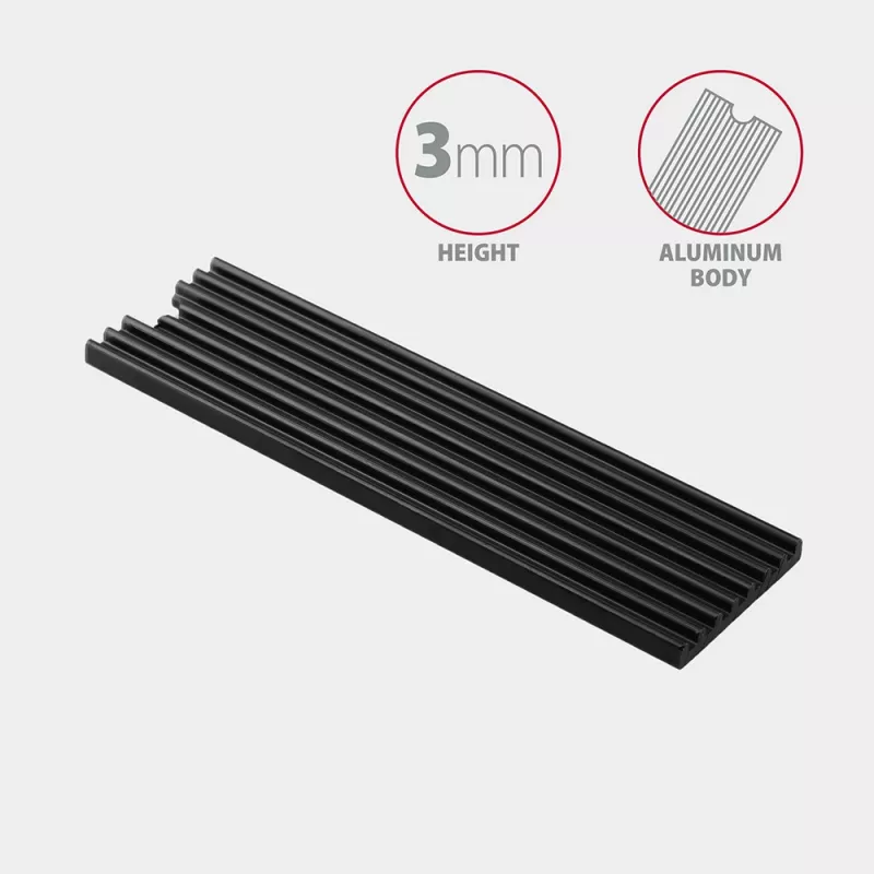 Axagon CLR-M2L3 pasīvs alumīnija dzesētājs visām M.2 SSD, izmērs 2280, augstums 3 mm