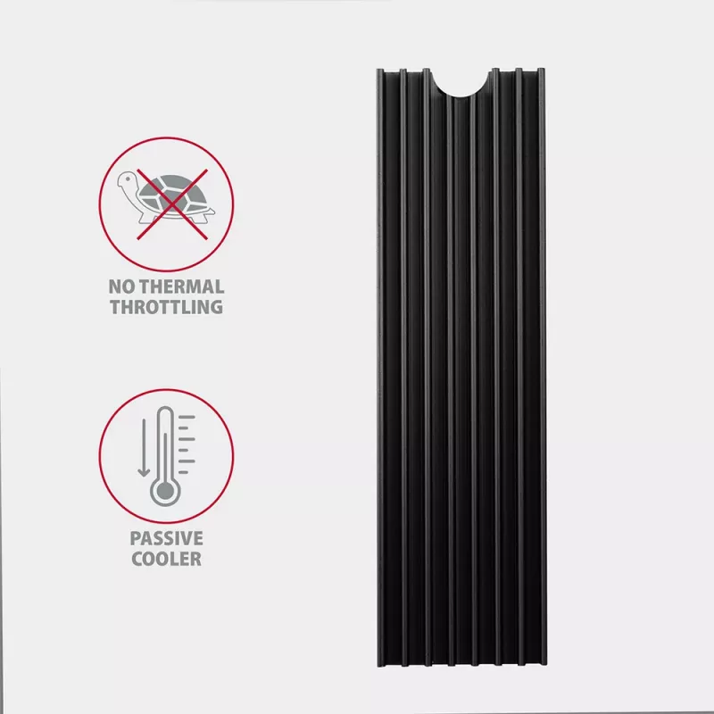 Axagon CLR-M2L6 pasīvs alumīnija dzesētājs visām M.2 SSD, izmērs 2280, augstums 6 mm