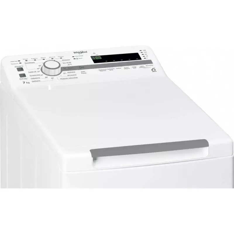 Veļas mazgājamā mašīna Whirlpool NTDLR 7220SS PL/N, augšējā ielāde, 7 kg, 1151 RPM, balta