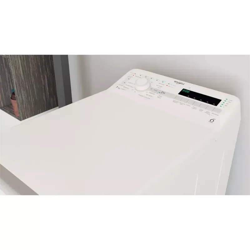 Veļas mazgājamā mašīna Whirlpool NTDLR 7220SS PL/N, augšējā ielāde, 7 kg, 1151 RPM, balta