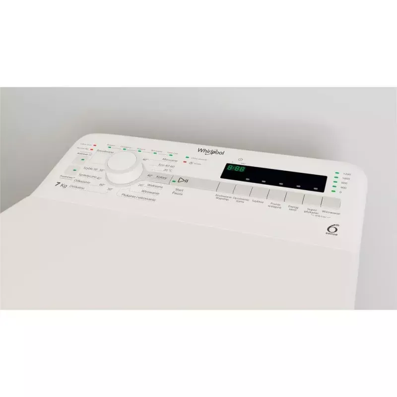 Veļas mazgājamā mašīna Whirlpool NTDLR 7220SS PL/N, augšējā ielāde, 7 kg, 1151 RPM, balta
