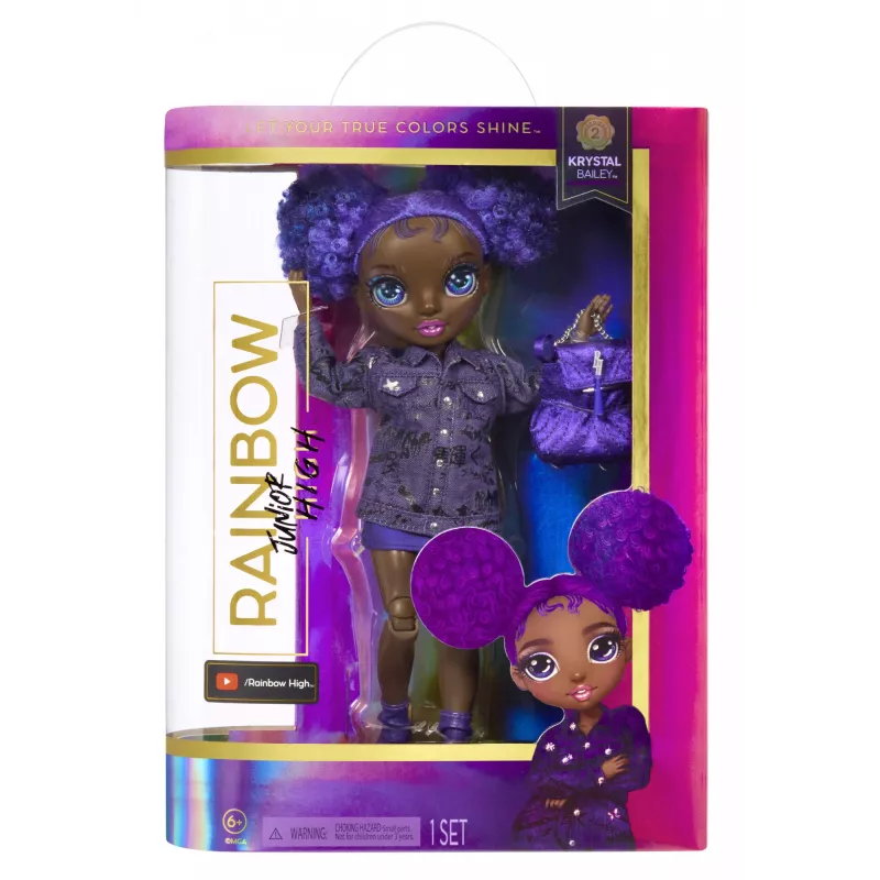 Rainbow High Junior High lelle Series 2- Krystal, modes lelle, sieviete, 6 g., zēnam/meitenei, 230 mm, daudzkrāsains