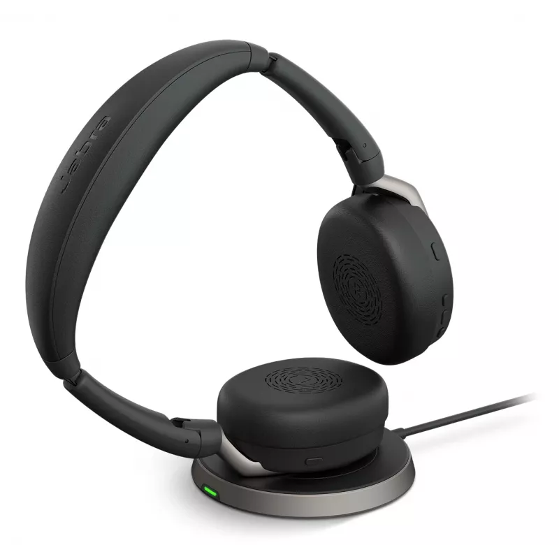 Jabra Evolve2 65 Flex - Link380c UC Stereo (Bezvadu uzlāde), Vadu un bezvadu, Birojs/Zvanu centrs, 20 - 20000 Hz, 136 g, Austiņas, Melna