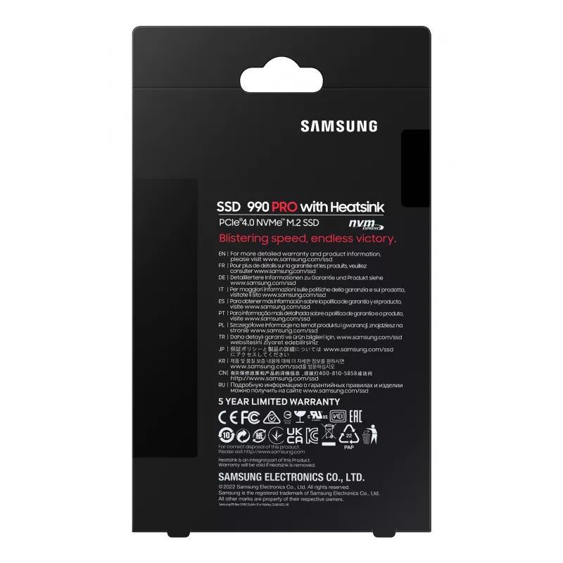SSD disks Samsung 990 PRO 1 TB M.2 PCI Express 4.0 NVMe V-NAND MLC