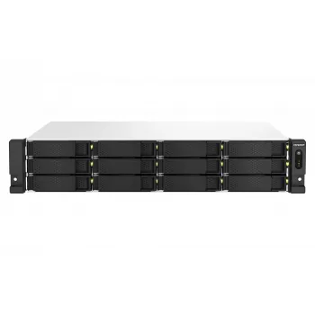 QNAP TS-1264U-RP NAS Rack (2U) Intel® Celeron® 8 GB DDR4 0 TB QNAP QTS Alumīnijs, Melns