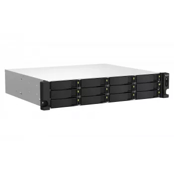 QNAP TS-1264U-RP NAS Rack (2U) Intel® Celeron® 8 GB DDR4 0 TB QNAP QTS Alumīnijs, Melns