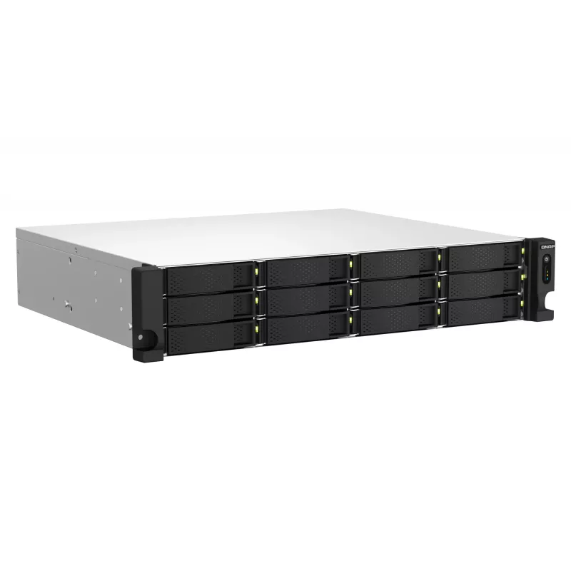 QNAP TS-1264U-RP NAS Rack (2U) Intel® Celeron® 8 GB DDR4 0 TB QNAP QTS Alumīnijs, Melns