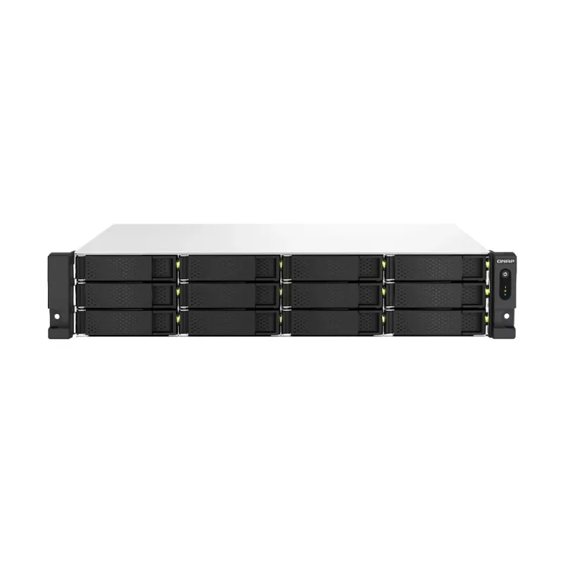 QNAP TS-1264U-RP NAS Rack (2U) Intel® Celeron® 8 GB DDR4 0 TB QNAP QTS Alumīnijs, Melns