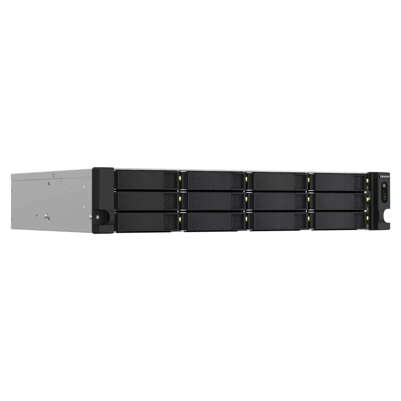 QNAP TS-1264U-RP NAS Rack (2U) Intel® Celeron® 8 GB DDR4 0 TB QNAP QTS Alumīnijs, Melns