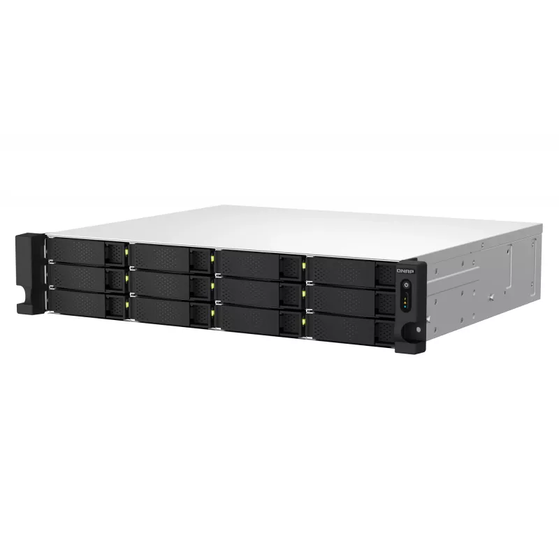 QNAP TS-1264U-RP NAS Rack (2U) Intel® Celeron® 8 GB DDR4 0 TB QNAP QTS Alumīnijs, Melns