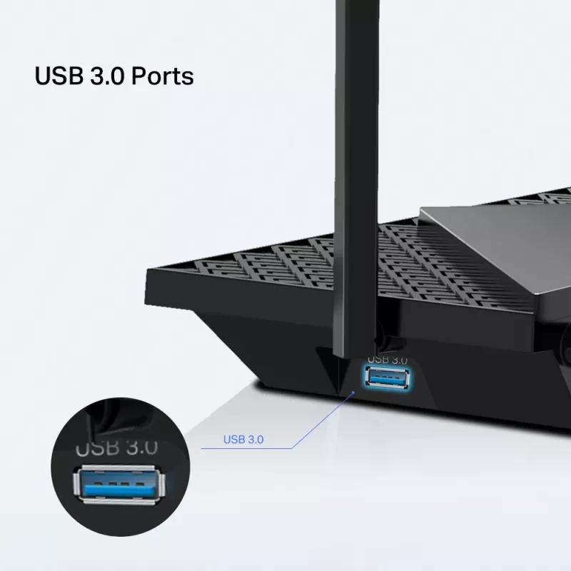 TP-Link Archer AX5400 Multi-Gigabit WiFi 6 maršrutētājs, Wi-Fi 6 (802.11ax), Divjoslu (2.4 GHz / 5 GHz), Ethernet LAN, Melns, Galda/staba maršrutētājs