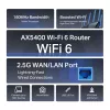 TP-Link Archer AX5400 Multi-Gigabit WiFi 6 maršrutētājs, Wi-Fi 6 (802.11ax), Divjoslu (2.4 GHz / 5 GHz), Ethernet LAN, Melns, Galda/staba maršrutētājs