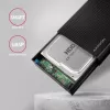 Axagon EE35-GTR USB-C 5Gbps - SATA 6G, 3.5 RIBBED box MELNS - USB Type C HDD korpuss 3.5 collu