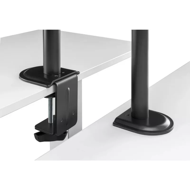 Monitoru statīvs Gembird MA-DA-03 32 collu ekrāniem, galda skava/caurums, divu roku, VESA 75x75–100x100, melns
