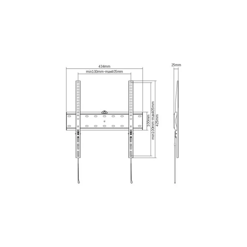 TV stiprinājums Gembird WM-55F-02 melns, 32–55 collu ekrāniem, maks. slodze 40 kg, VESA 200x200–400x400, plāns 2,5 cm