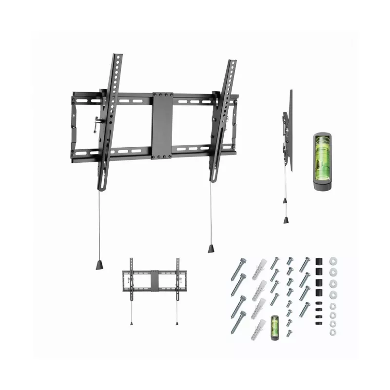 Sienas TV stiprinājums GEMBIRD WM-80T-01 37–80 collu ekrāniem, tērauds, slīpums -12°/+3°, VESA 200x200–600x400, 70 kg