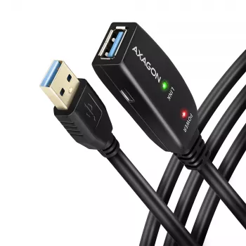 Axagon ADR-305 USB 3.2 Gen 1 A-M -> A-F aktīvais pagarinātājs/atkārtotājs 5 m