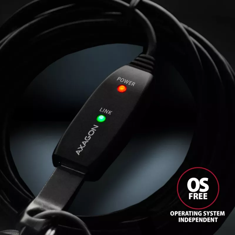 Axagon ADR-310 USB 3.2 Gen 1 A-M -> A-F aktīvs pagarinātāja/retranslatora kabelis 10 m