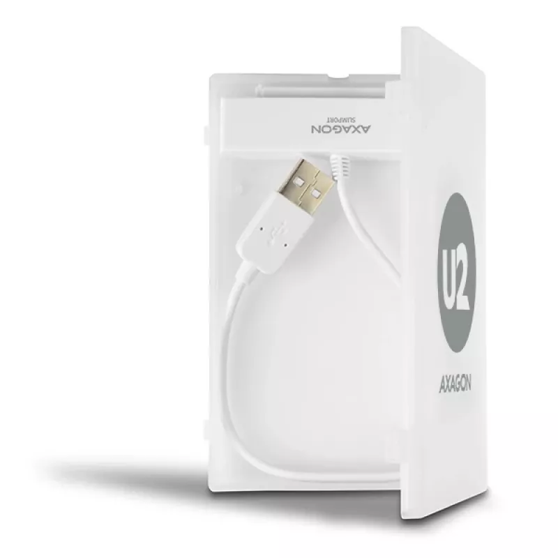 Axagon ADSA-1S USB 2.0 - 2,5 collu HDD SATA, HDD/SSD korpuss, 2,5 collu, Serial ATA, Serial ATA II, Serial ATA III, 0,48 Gbit/s, USB savienojums, Balts