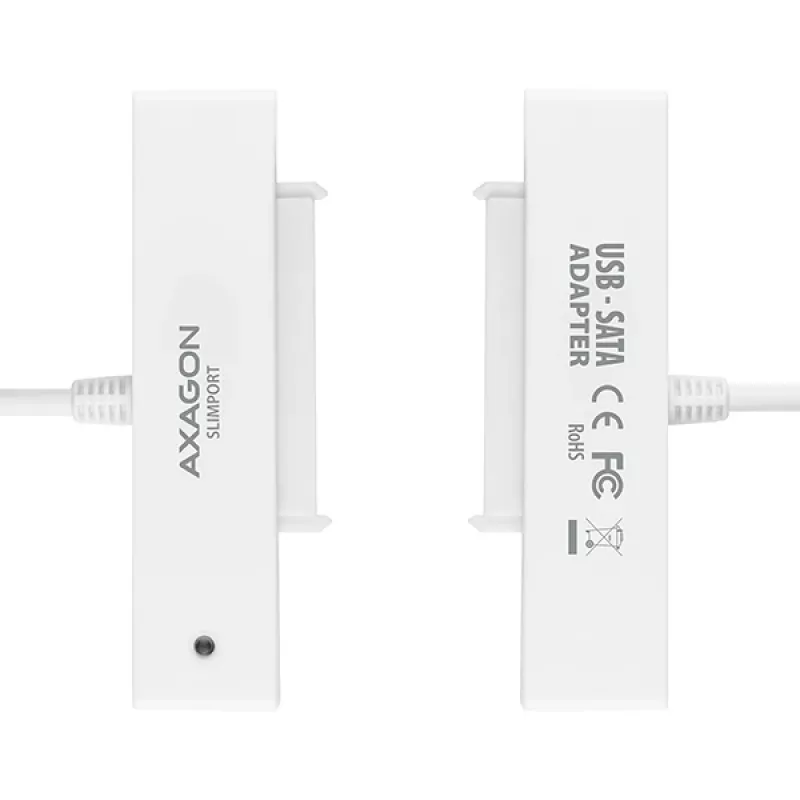 Axagon ADSA-1S USB 2.0 - 2,5 collu HDD SATA, HDD/SSD korpuss, 2,5 collu, Serial ATA, Serial ATA II, Serial ATA III, 0,48 Gbit/s, USB savienojums, Balts