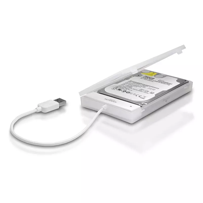 Axagon ADSA-1S USB 2.0 - 2,5 collu HDD SATA, HDD/SSD korpuss, 2,5 collu, Serial ATA, Serial ATA II, Serial ATA III, 0,48 Gbit/s, USB savienojums, Balts