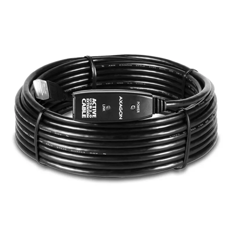Axagon ADR-210 USB 2.0 A-M -> A-F aktīvs pagarinātāja/retranslatora kabelis 10m
