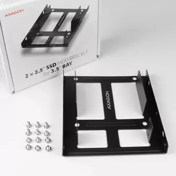 Axagon RHD-225 METAL kronšteins 2x 2,5 collu HDD/SSD ievietošanai 3,5 collu nodalījumā, ventilatora stiprinājums