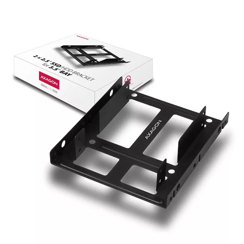 Axagon RHD-225 METAL kronšteins 2x 2,5 collu HDD/SSD ievietošanai 3,5 collu nodalījumā, ventilatora stiprinājums