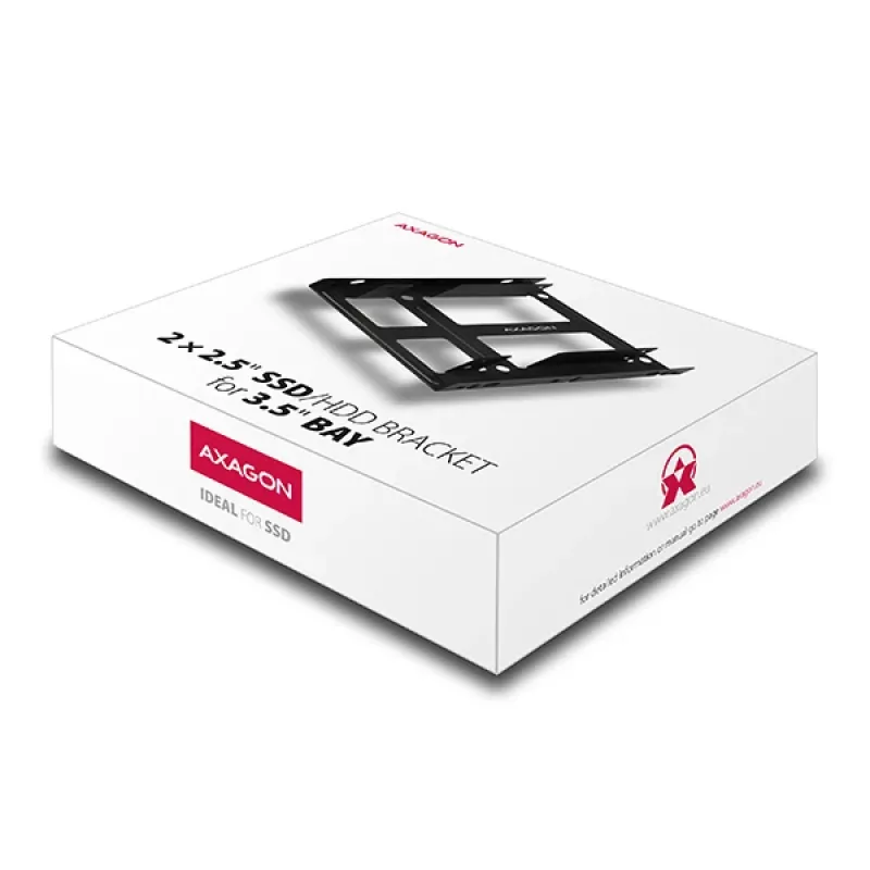 Axagon RHD-225 METAL kronšteins 2x 2,5 collu HDD/SSD ievietošanai 3,5 collu nodalījumā, ventilatora stiprinājums